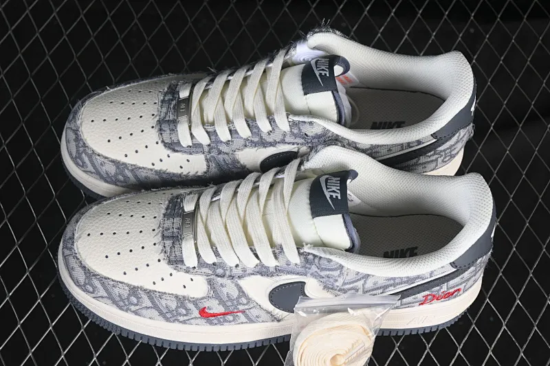 All categories Nk Air Force 1 Air Force series Nk Air Force 1 Low Air Force low top Nike Air Force 1'07 Low Dior joint pattern beige gray red Air Force 1 low top casual sneakers MZ9588-807